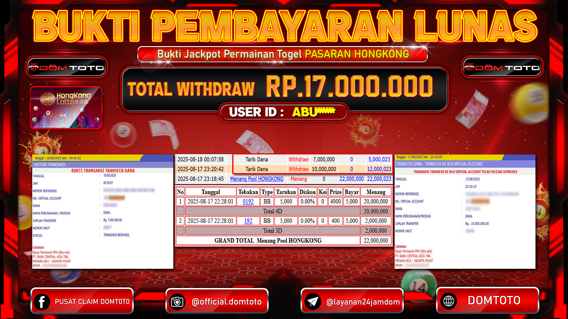 JACKPOT TOGEL HONGKONG 17 AGUSTUS  2025